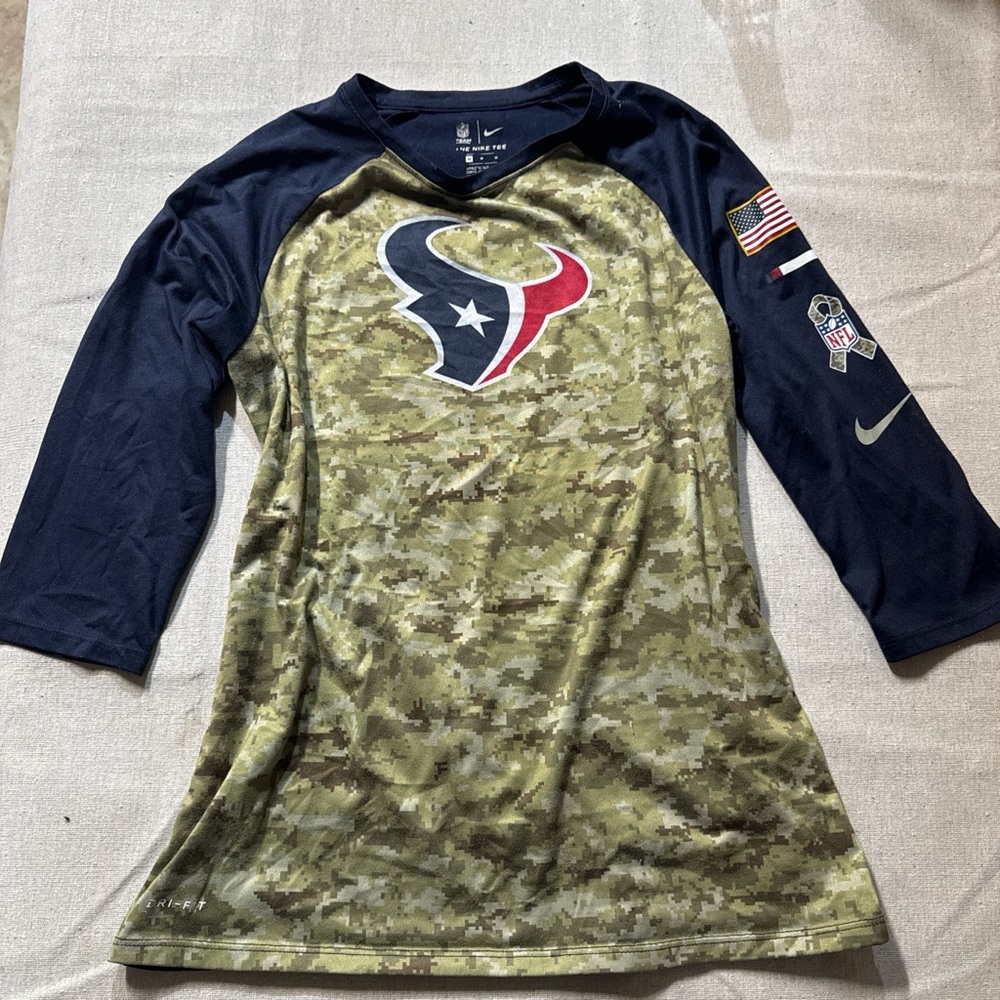 Nike Kids Camo and Navy Long Sleeve Tee